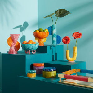   Turquoise Marbleized Disc Bowl | Oroa.com