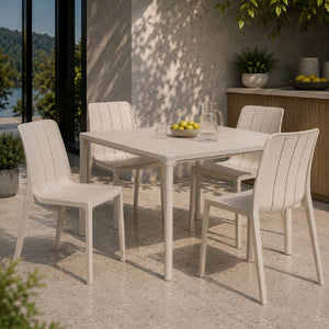   Slatted Outdoor Monobloc Dining Chair | Oroa.com