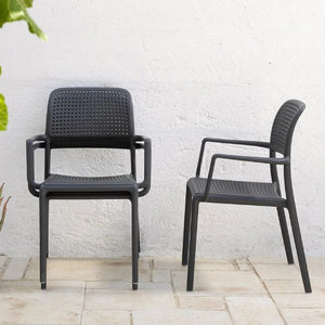   Perforated Fiberglass Outdoor Dining Armchair | Oroa.com