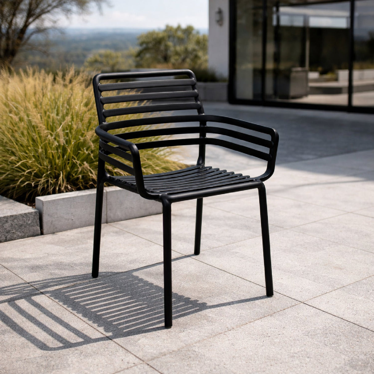   Slatted Outdoor Monobloc Dining Armchair | Oroa.com