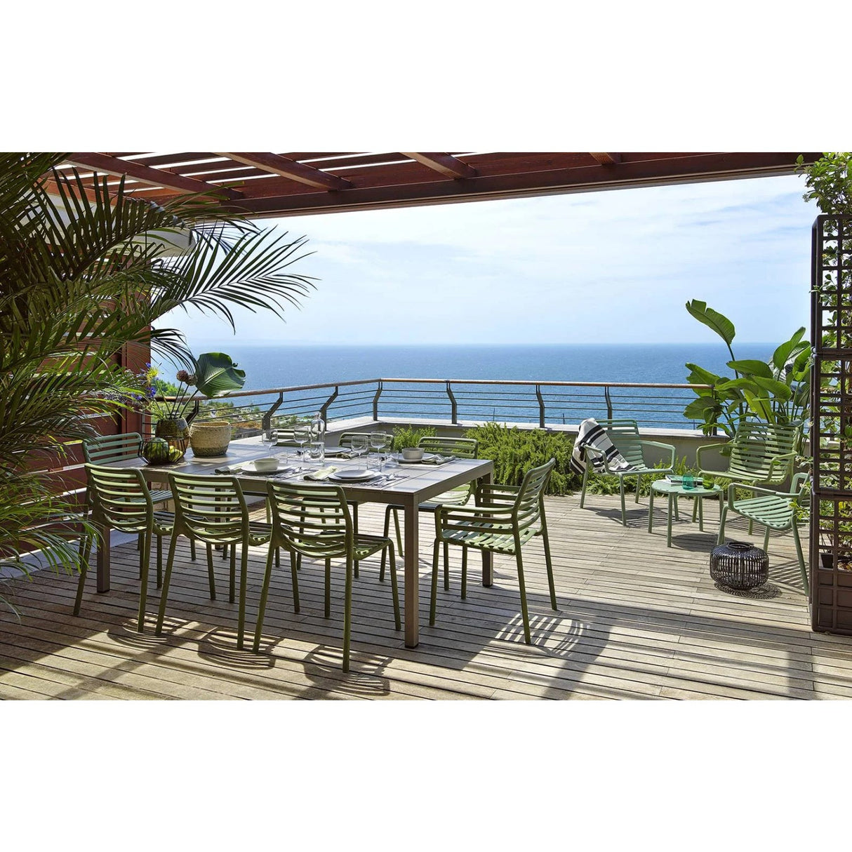   Slatted Outdoor Monobloc Dining Armchair | Oroa.com