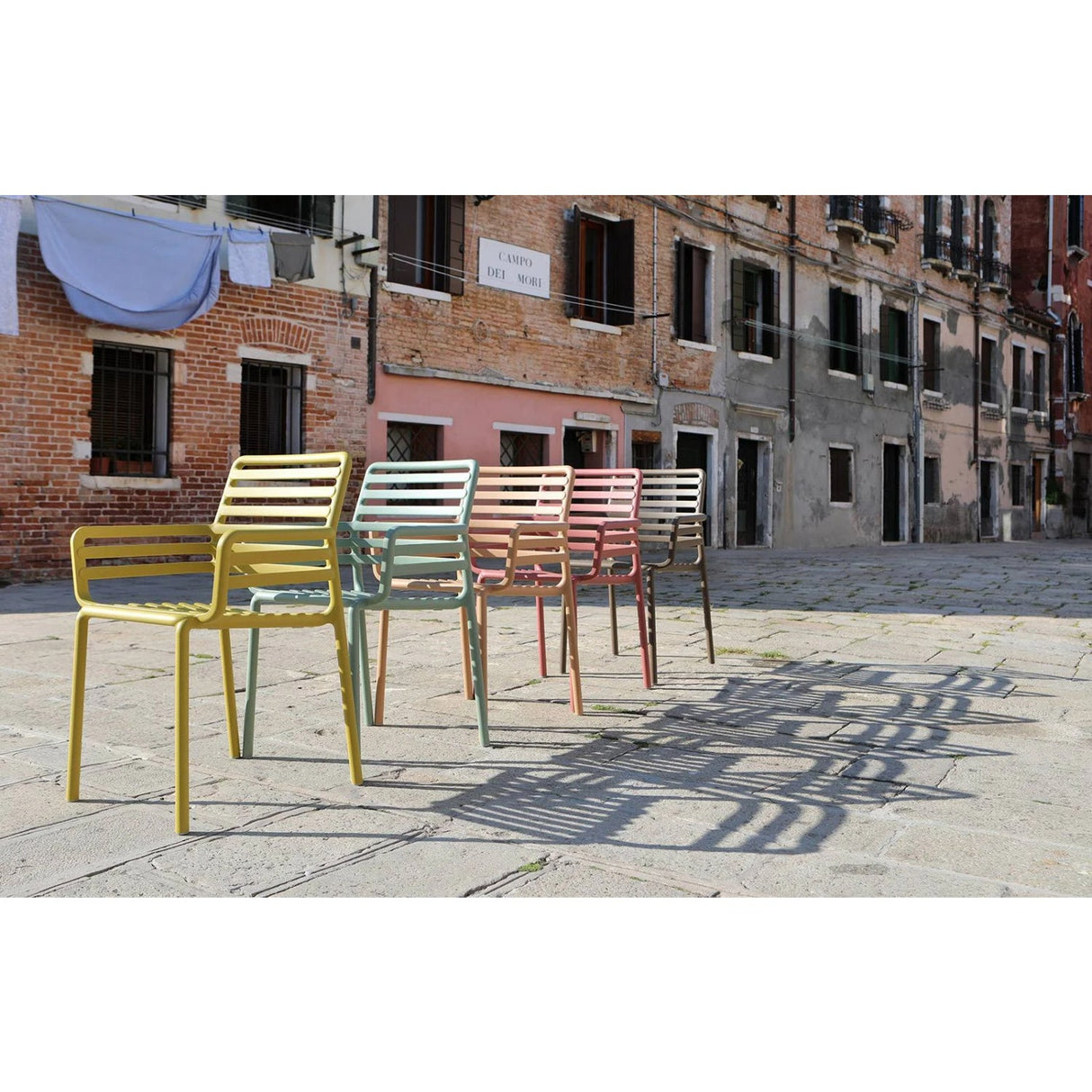   Slatted Outdoor Monobloc Dining Armchair | Oroa.com
