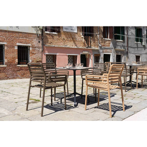   Slatted Outdoor Monobloc Dining Armchair | Oroa.com