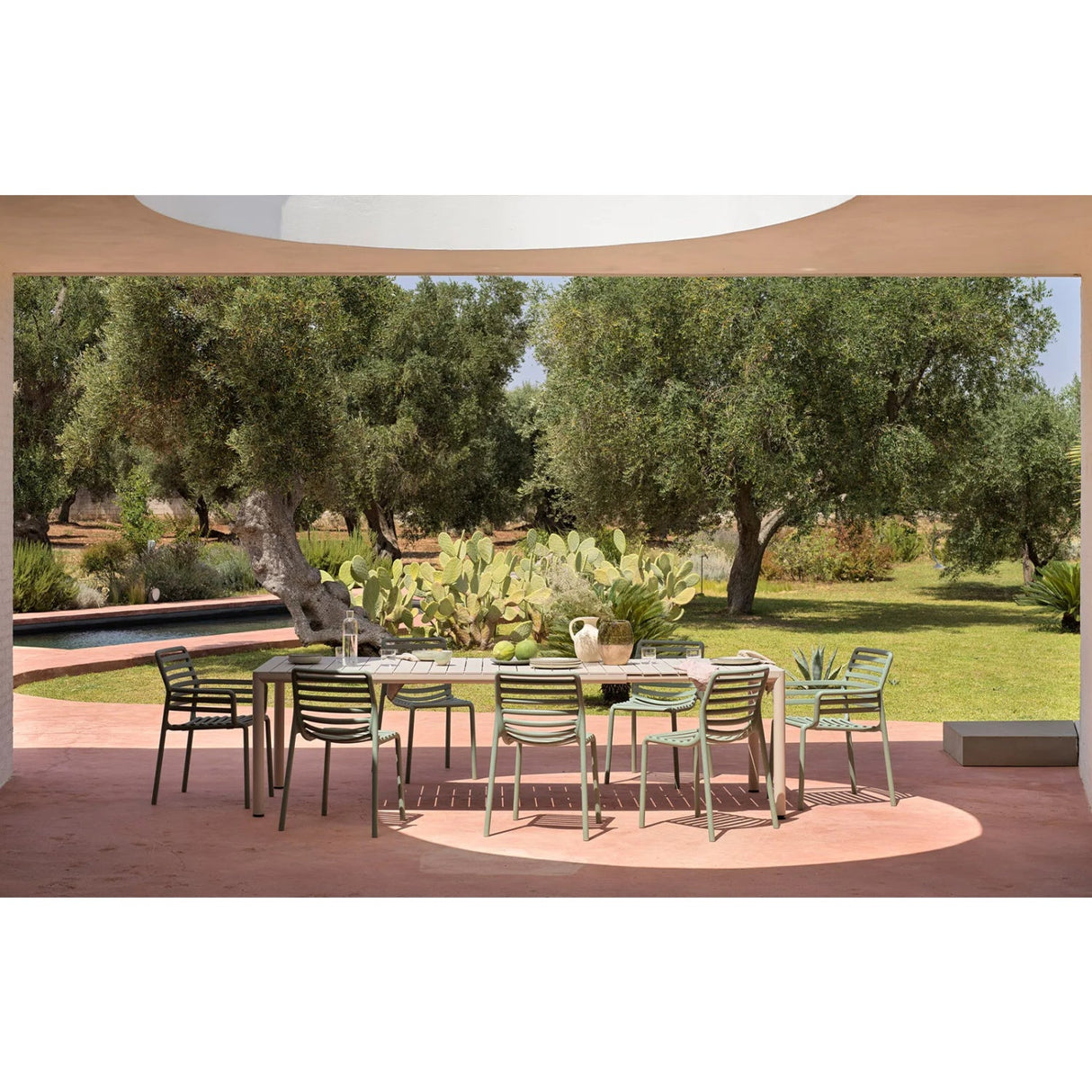  Slatted Outdoor Monobloc Dining Armchair | Oroa.com