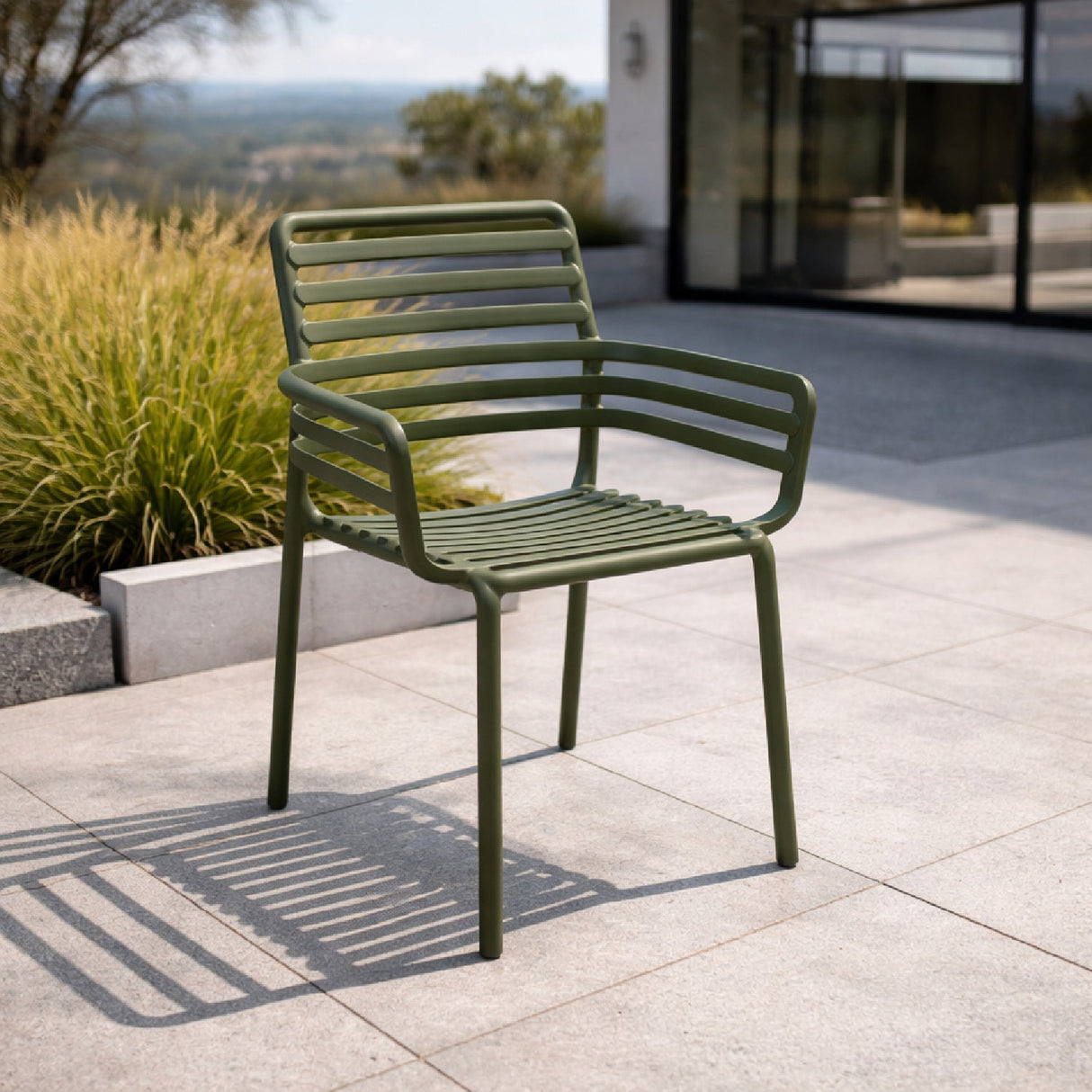   Slatted Outdoor Monobloc Dining Armchair | Oroa.com