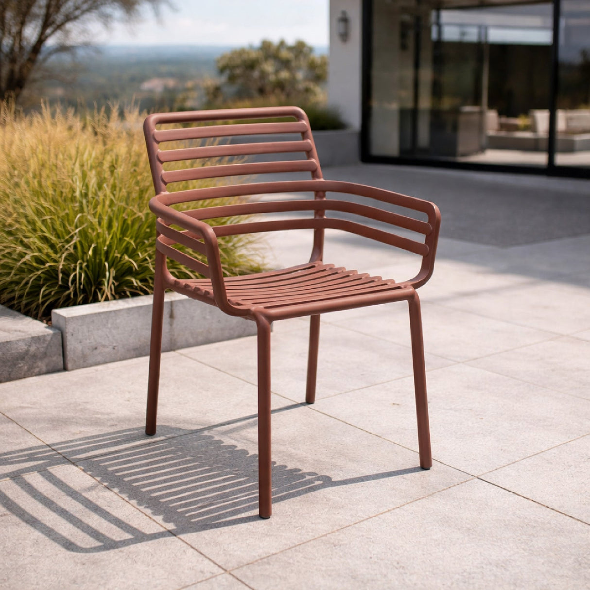   Slatted Outdoor Monobloc Dining Armchair | Oroa.com