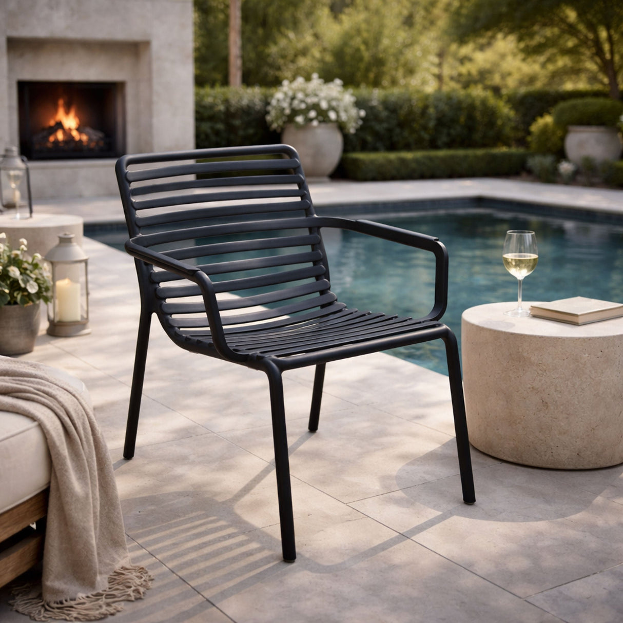   Slatted Stackable Outdoor Lounge Chair | Oroa.com