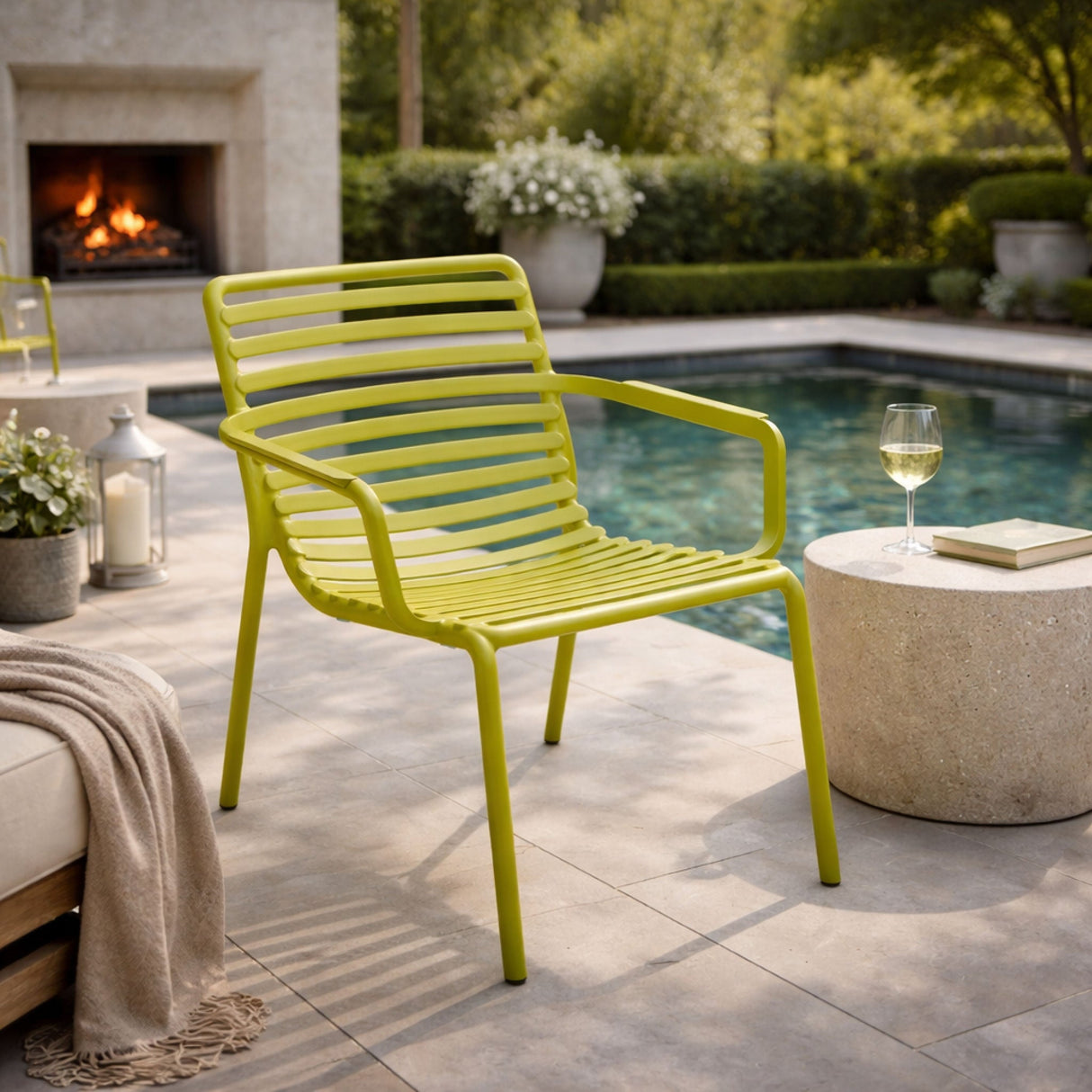   Slatted Stackable Outdoor Lounge Chair | Oroa.com