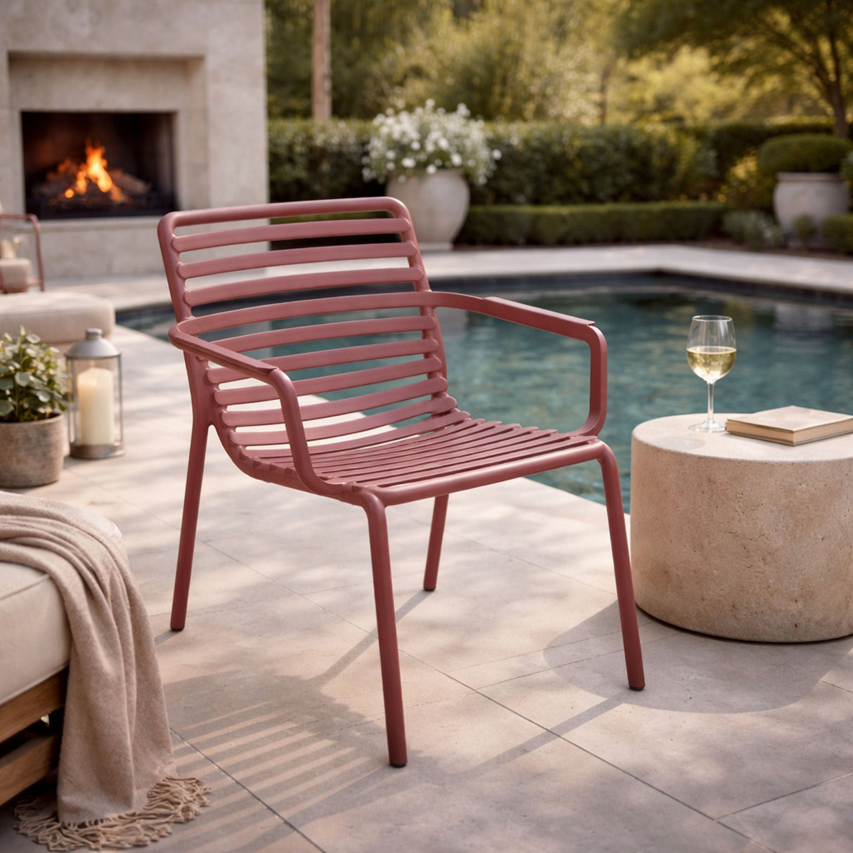   Slatted Stackable Outdoor Lounge Chair | Oroa.com