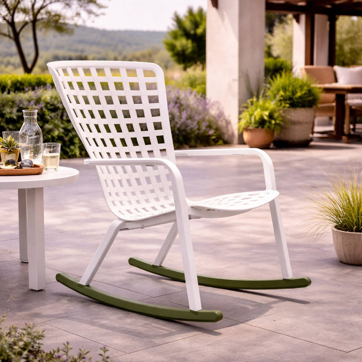   Square Perforated Reclining Outdoor Armchair | Oroa.com