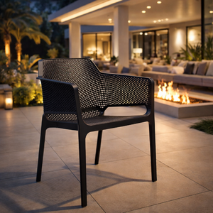   Square Perforated Outdoor Dining Armchair | Oroa.com