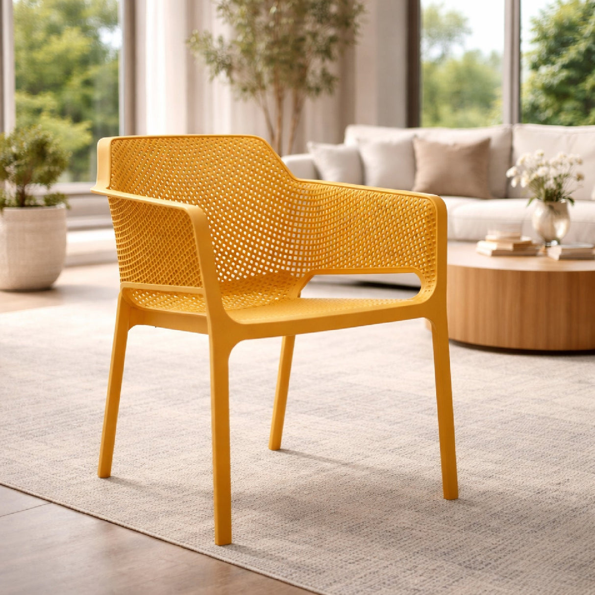   Square Perforated Outdoor Dining Armchair | Oroa.com