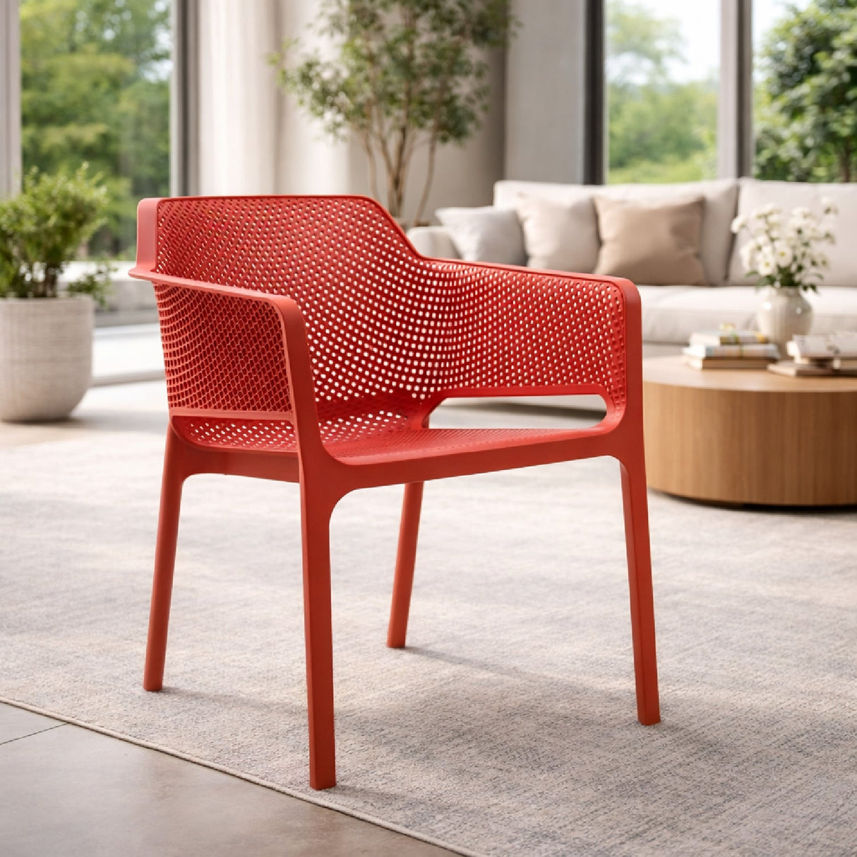  Square Perforated Outdoor Dining Armchair | Oroa.com