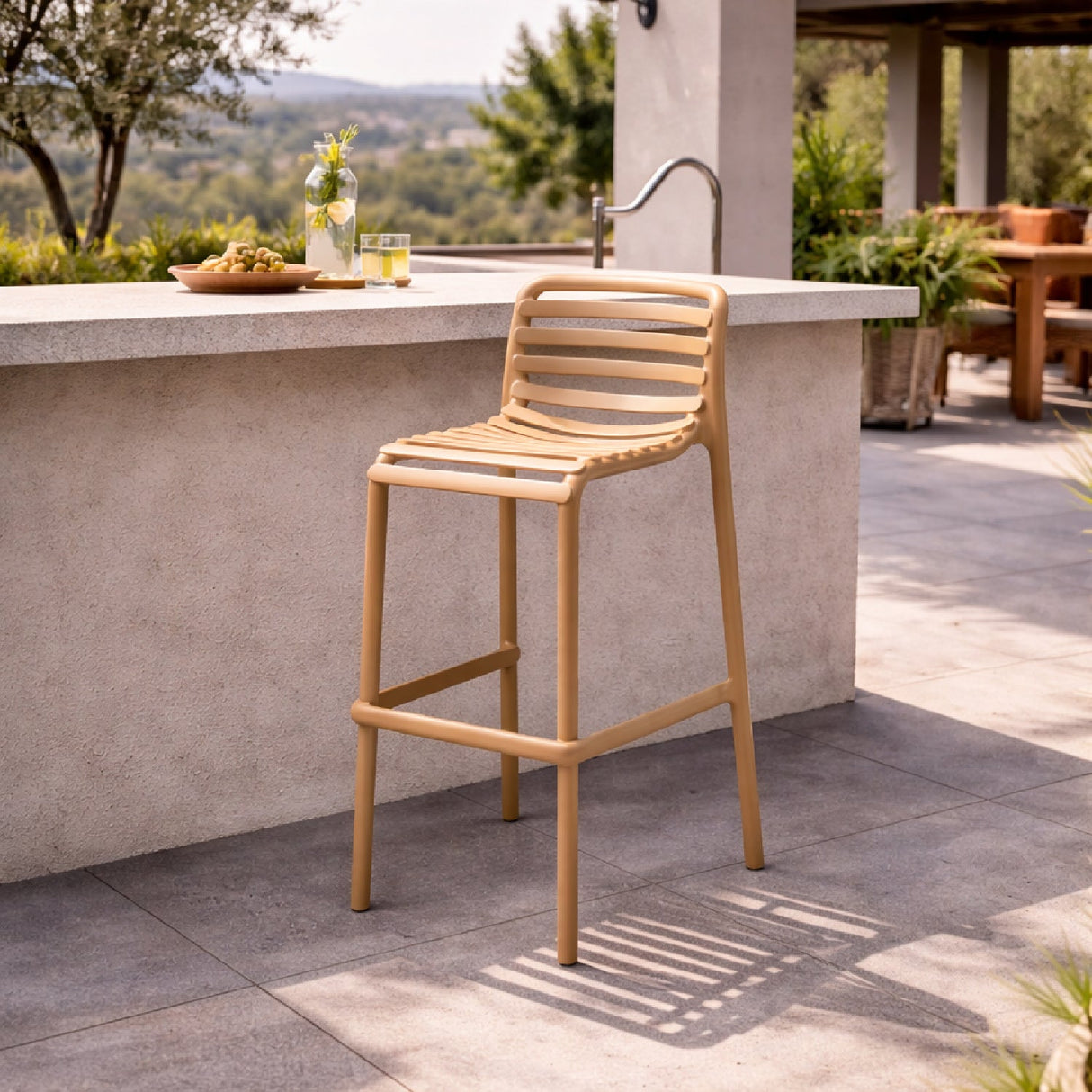   Slatted Outdoor Bar Stool | Oroa.com