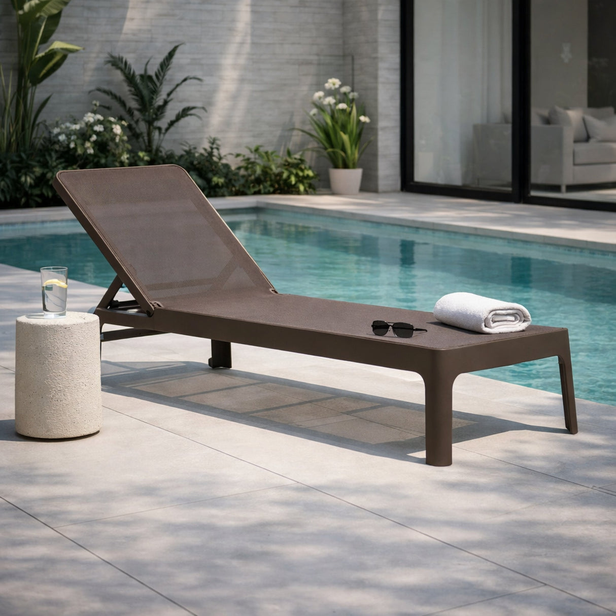  Stackable Fiberglass Outdoor Chaise Lounge | Oroa.com