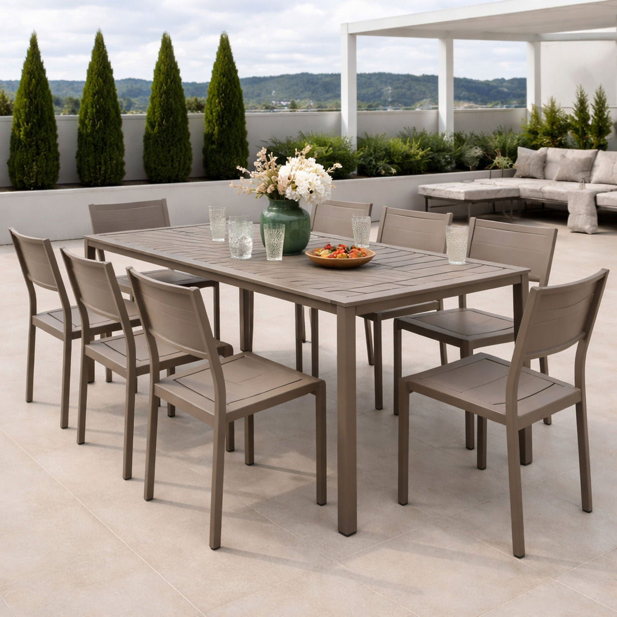   Rectangular Slatted Outdoor Dining Table | Oroa.com