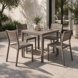   Square Slatted Outdoor Dining Table | Oroa.com