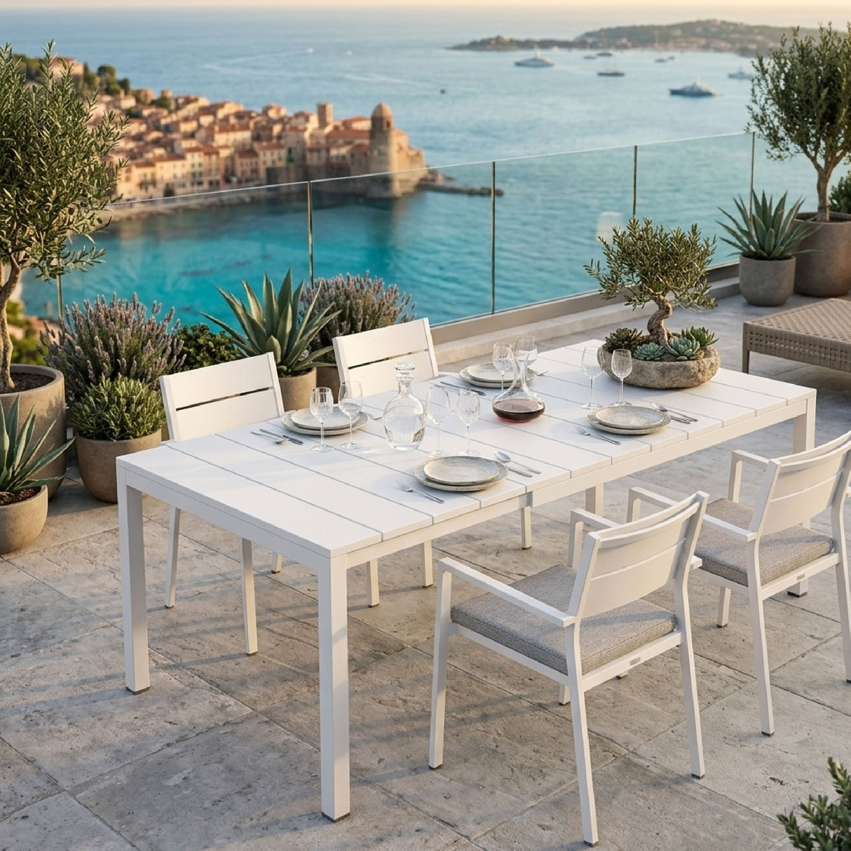   Aluminum Framed Extendible Outdoor Dining Table | Oroa.com