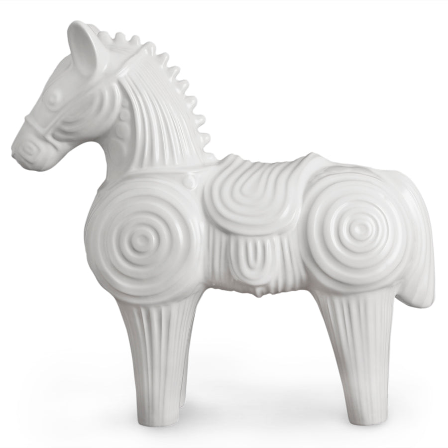   White Stoneware Horse Sculpture L | Oroa.com
