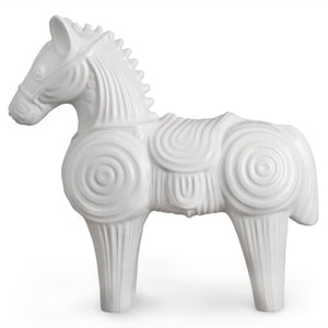   White Stoneware Horse Sculpture L | Oroa.com