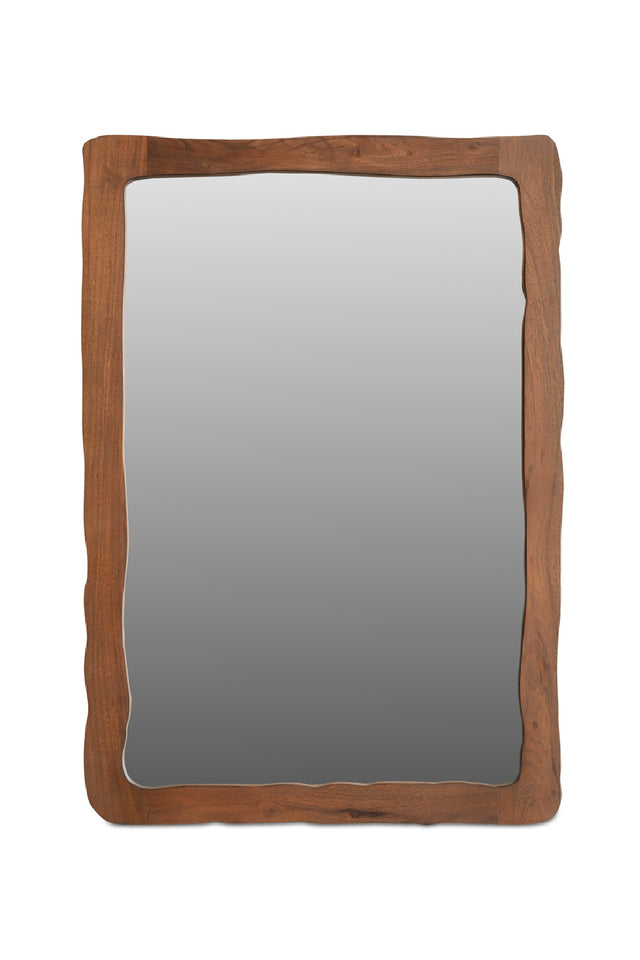 Modern European furniture - Brown Acacia Wood Mirror - www.oroa.com