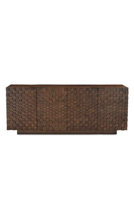   Modern European furniture - Geometric-Patterned Acacia 4-Door Sideboard - www.oroa.com | Oroa.com