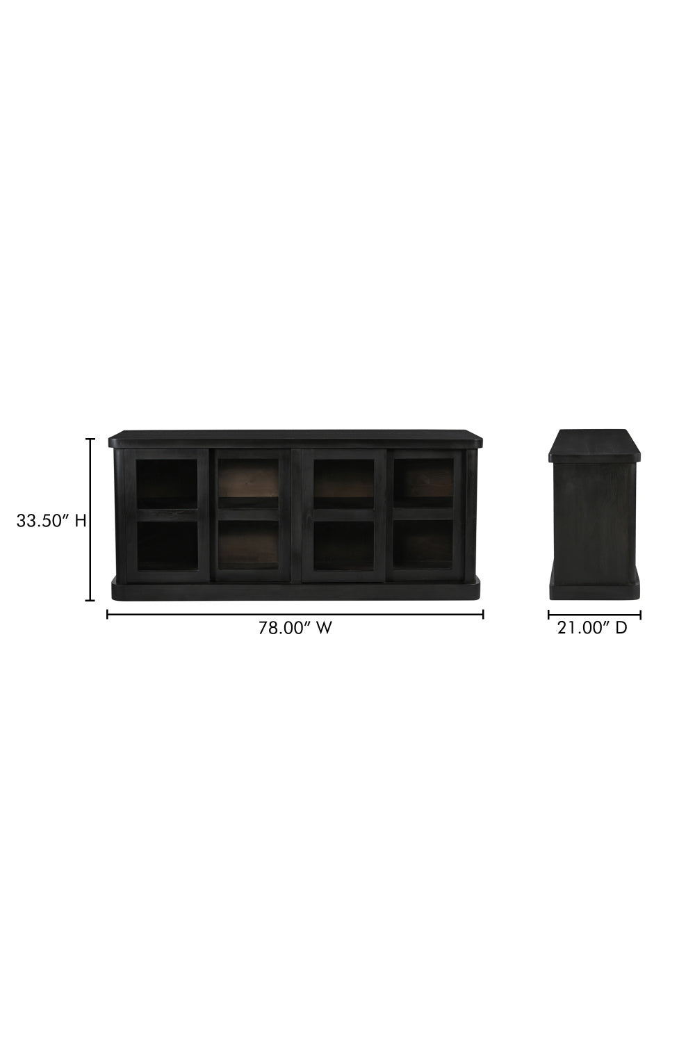   Modern European furniture - Black 4-Sliding Door Sideboard - www.oroa.com | Oroa.com