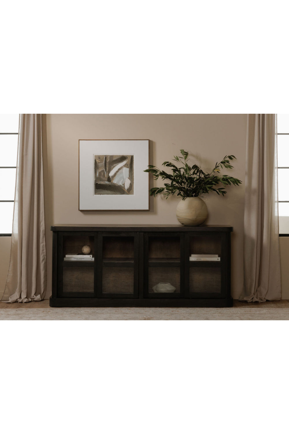   Modern European furniture - Black 4-Sliding Door Sideboard - www.oroa.com | Oroa.com