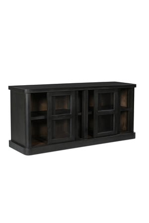   Modern European furniture - Black 4-Sliding Door Sideboard - www.oroa.com | Oroa.com