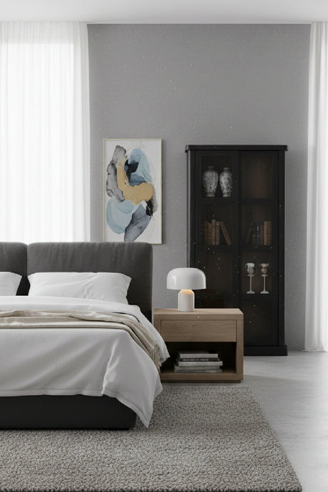   Modern European furniture - Black Sliding-Door Tall Cabinet - www.oroa.com | Oroa.com