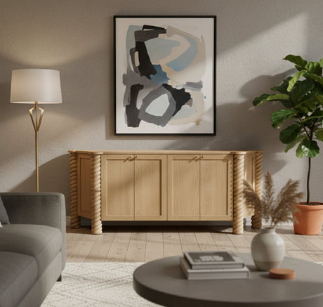   Modern European furniture - Oak Turned-Leg 4-Door Sideboard - www.oroa.com | Oroa.com