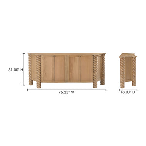   Modern European furniture - Oak Turned-Leg 4-Door Sideboard - www.oroa.com | Oroa.com