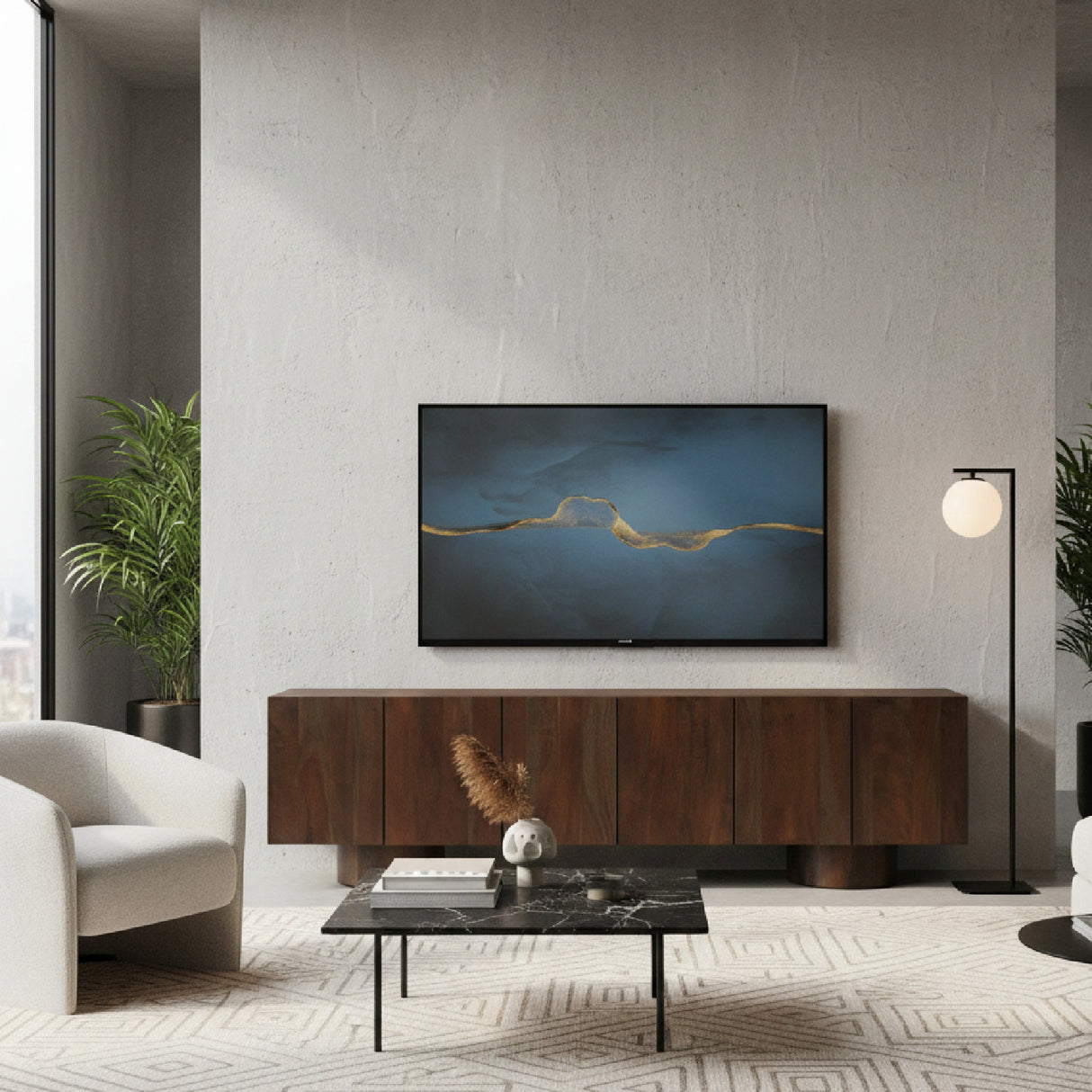   Modern European furniture - Neem Wood 6-Door Media Unit - www.oroa.com | Oroa.com