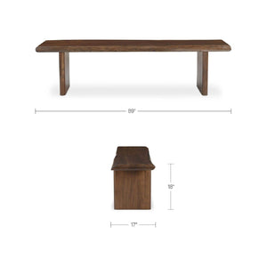   Modern European furniture - Brown Acacia Wood Dining Bench - www.oroa.com | Oroa.com