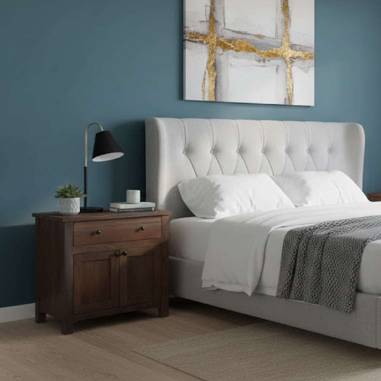  Modern European furniture - Wooden 2-Door Charging Nightstand - www.oroa.com | Oroa.com