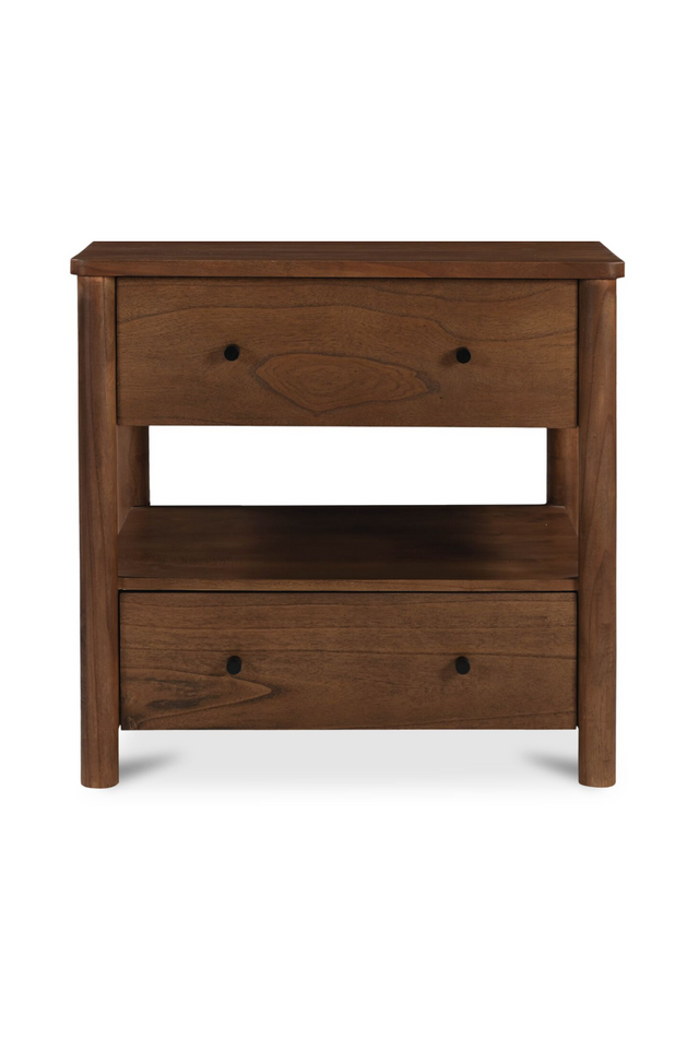 Modern European furniture - 2-Drawer Wooden Charging Nightstand - www.oroa.com