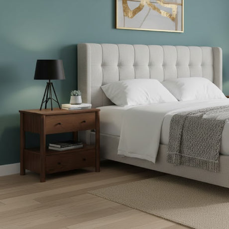   Modern European furniture - 2-Drawer Wooden Charging Nightstand - www.oroa.com | Oroa.com