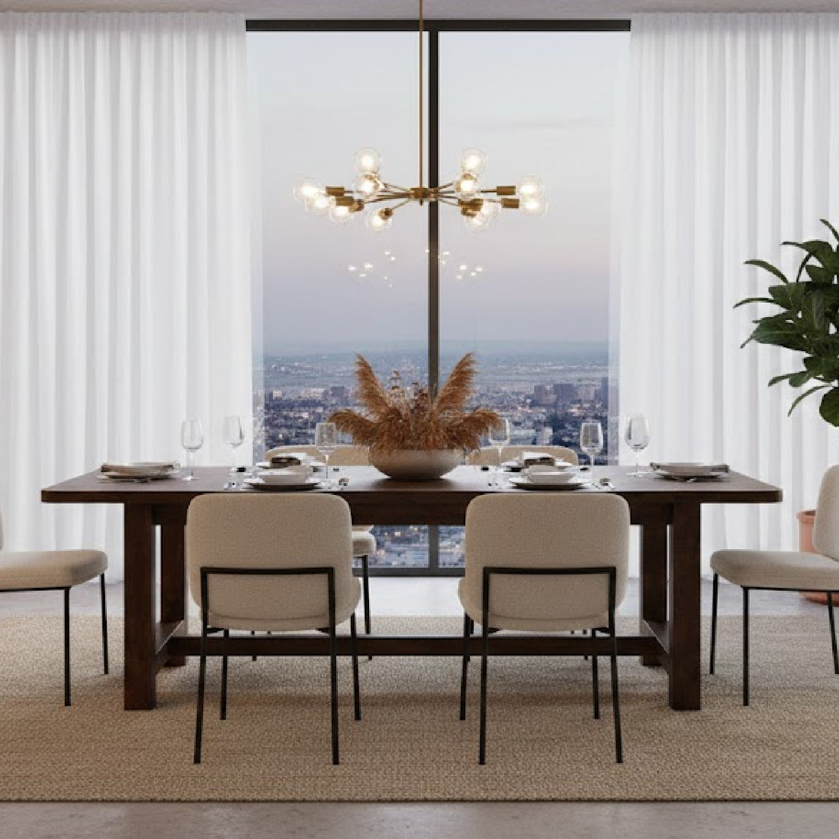   Modern European furniture - Brown Acacia Wood Dining Table S - www.oroa.com | Oroa.com