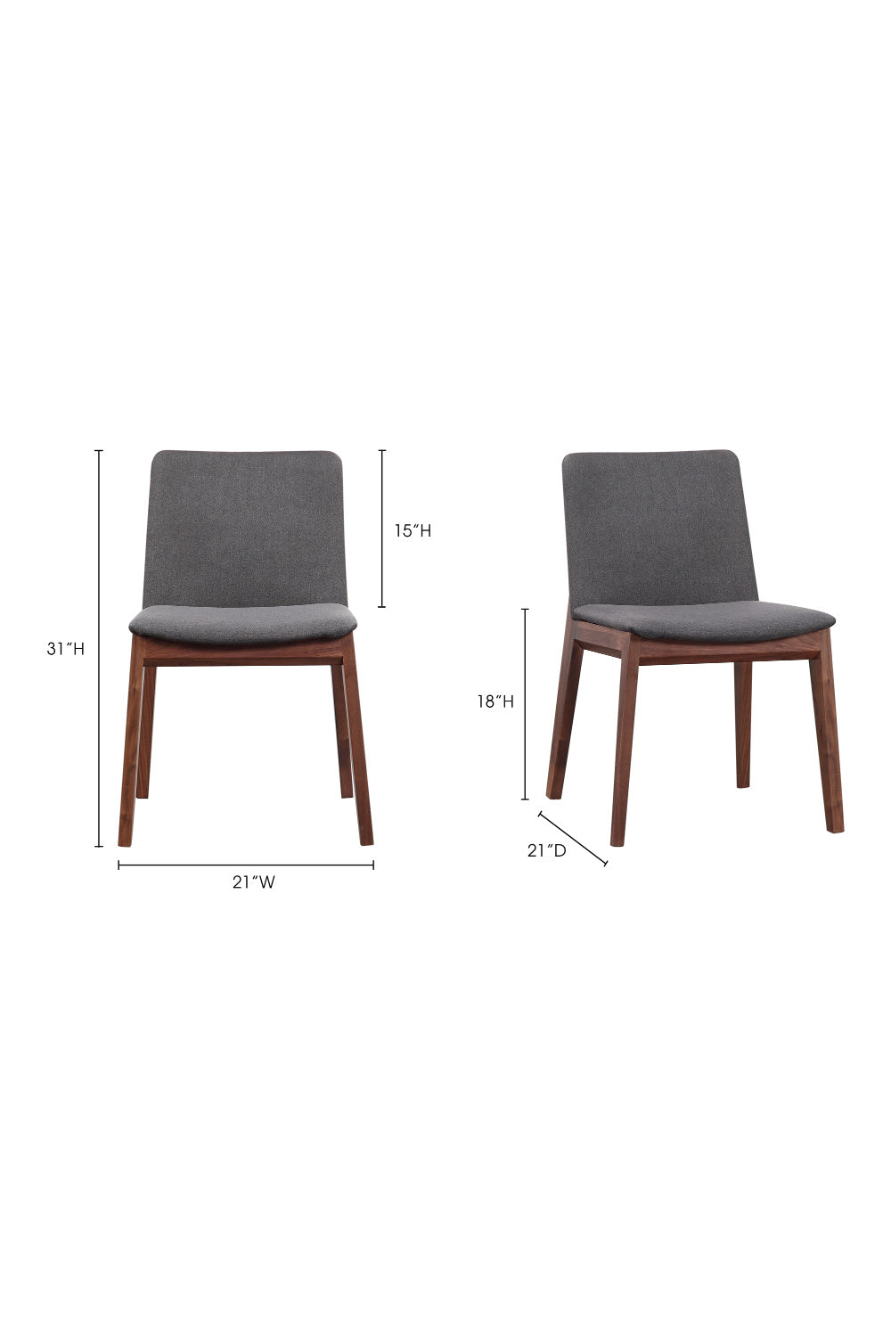   Modern European furniture - American Walnut Framed Dining Chairs (2) - www.oroa.com | Oroa.com