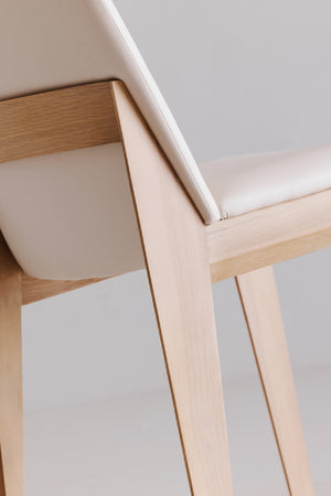   Modern European furniture - Oak Framed Padded Dining Chairs (2) - www.oroa.com | Oroa.com