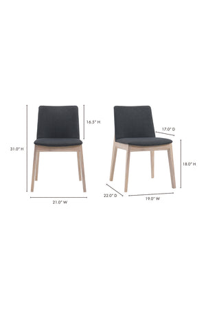   Modern European furniture - Oak Framed Padded Dining Chairs (2) - www.oroa.com | Oroa.com