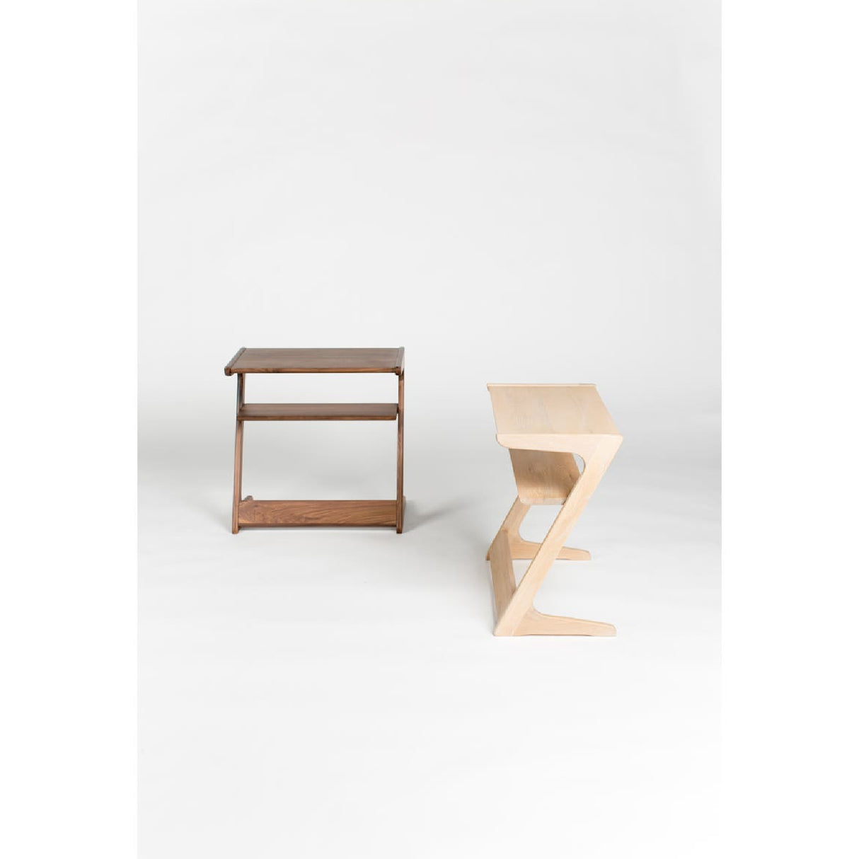   Modern European furniture - Matte Walnut Z-Shaped Accent Table - www.oroa.com | Oroa.com