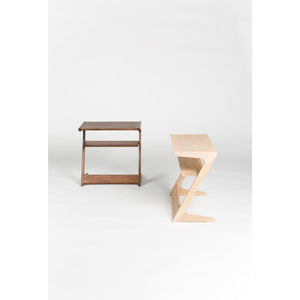   Modern European furniture - Matte Walnut Z-Shaped Accent Table - www.oroa.com | Oroa.com