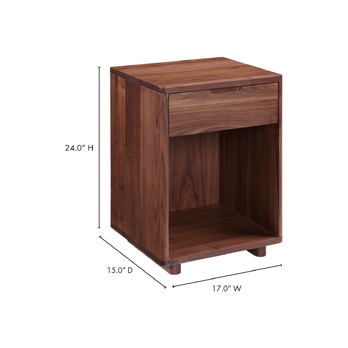   Modern European furniture - Solid Wood 1-Drawer Nightstand - www.oroa.com | Oroa.com