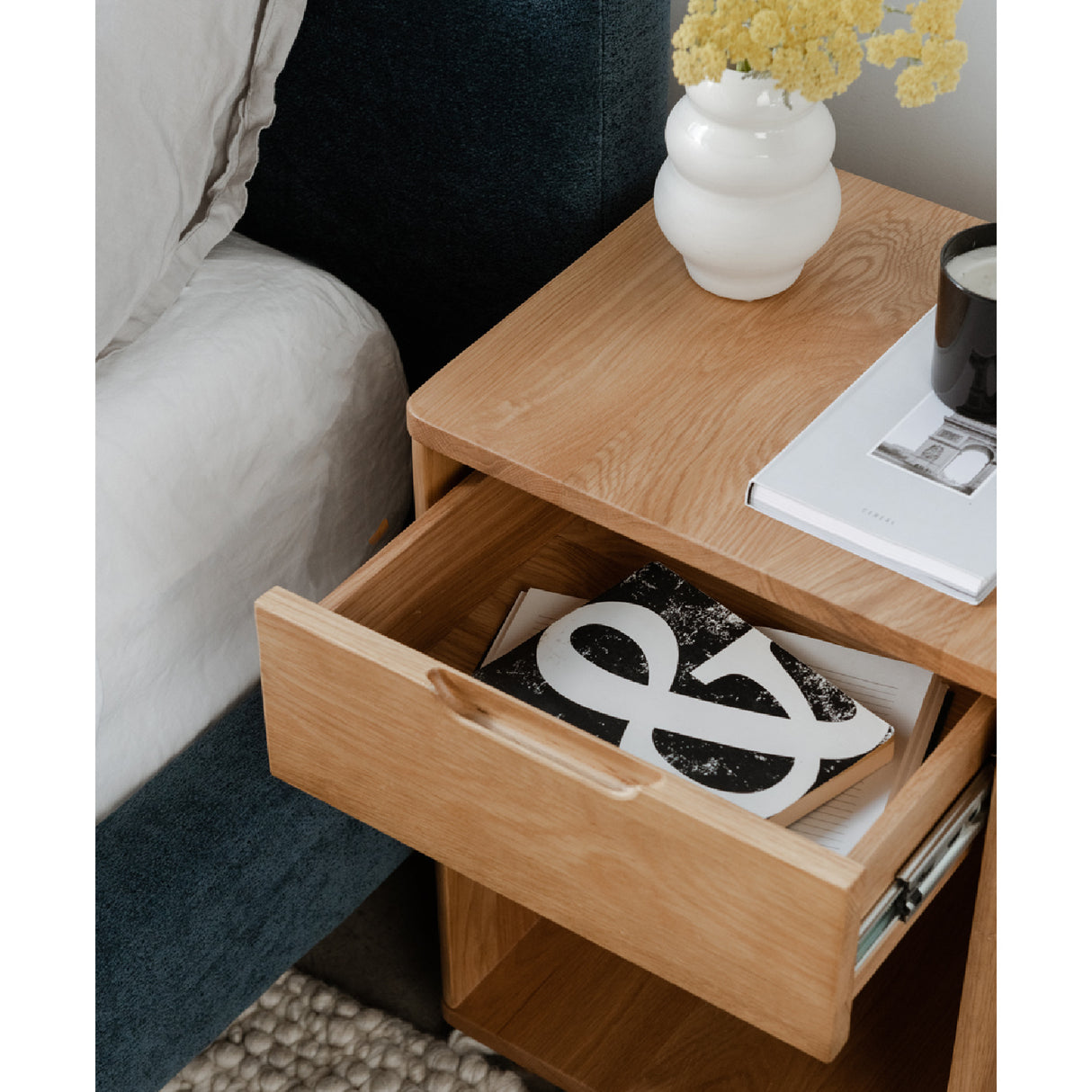   Modern European furniture - Solid Wood 1-Drawer Nightstand - www.oroa.com | Oroa.com