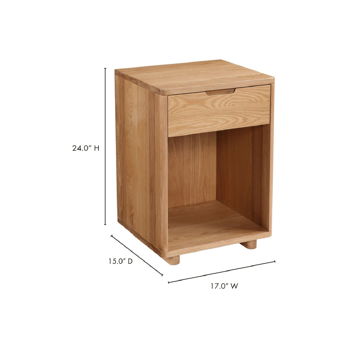   Modern European furniture - Solid Wood 1-Drawer Nightstand - www.oroa.com | Oroa.com