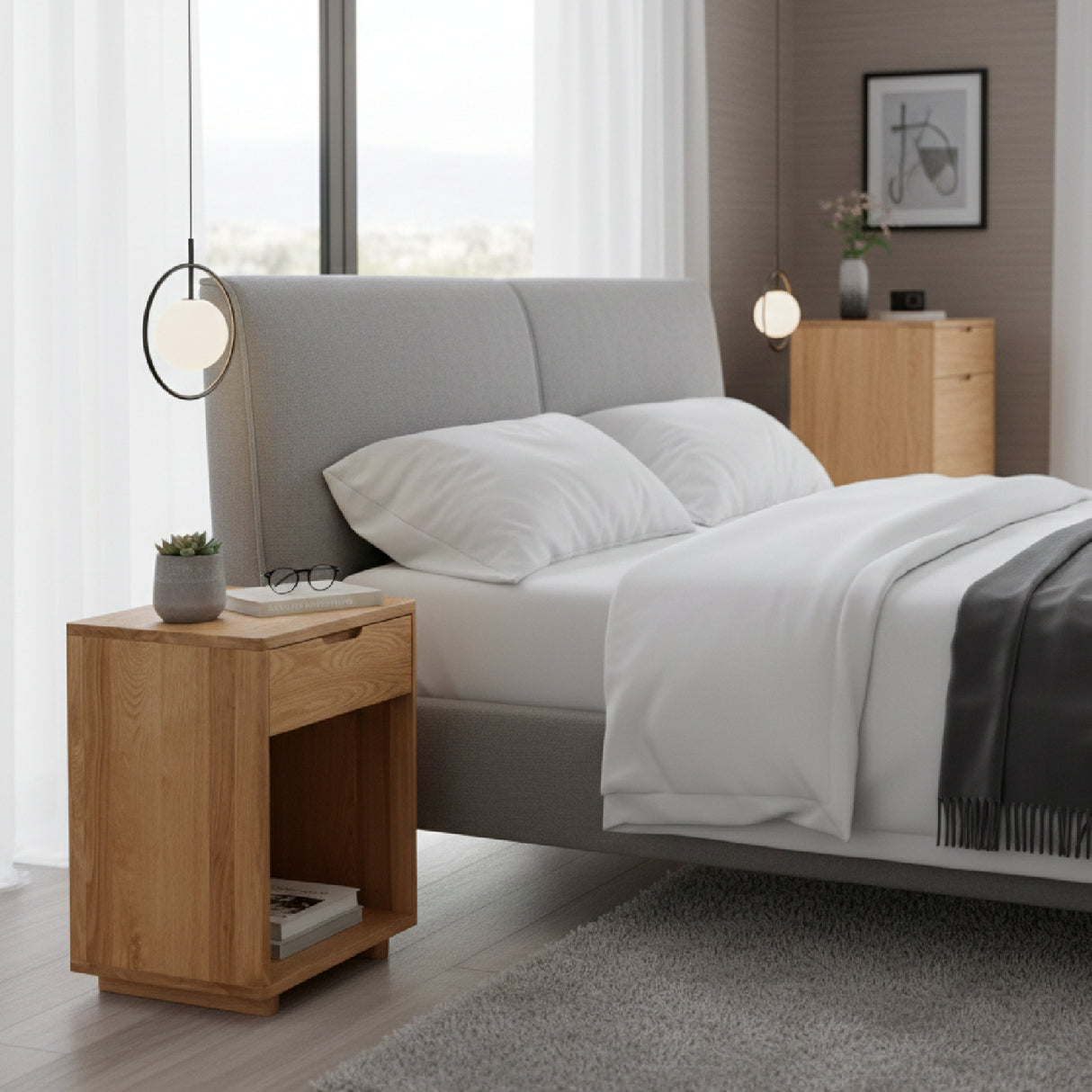   Modern European furniture - Solid Wood 1-Drawer Nightstand - www.oroa.com | Oroa.com