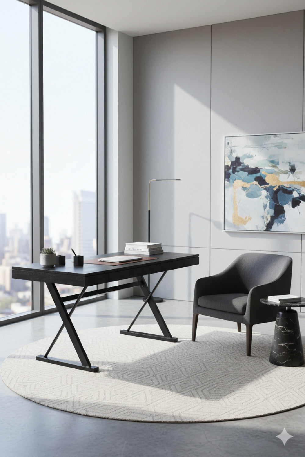   Modern European furniture - Trestle Framed Wooden Desk - www.oroa.com | Oroa.com