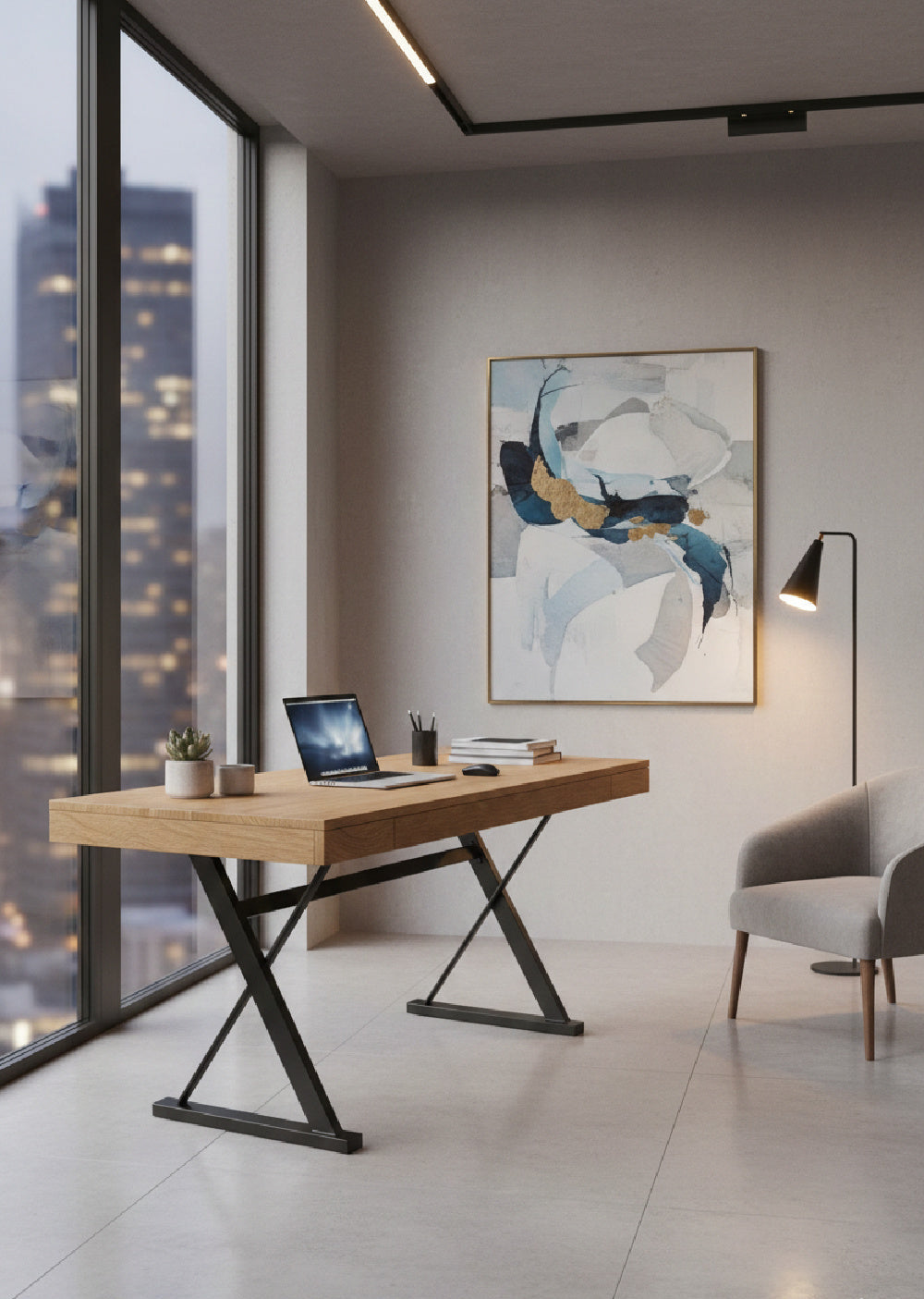   Modern European furniture - Trestle Framed Wooden Desk - www.oroa.com | Oroa.com