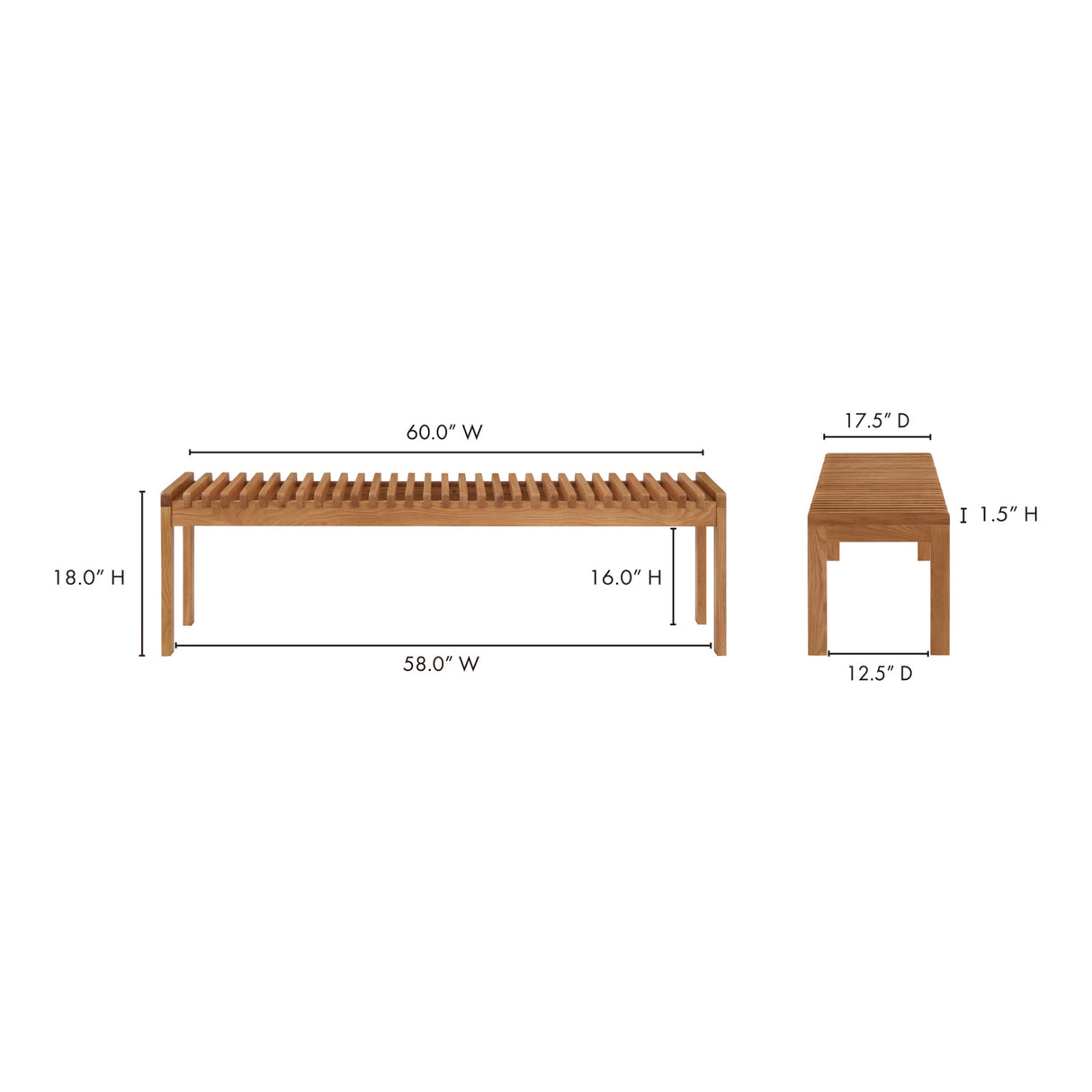   Modern European furniture - Solid Wood Slatted Bench - www.oroa.com | Oroa.com